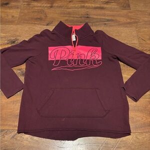 Vintage Y2K Pink Sweater Half- Zip Size M